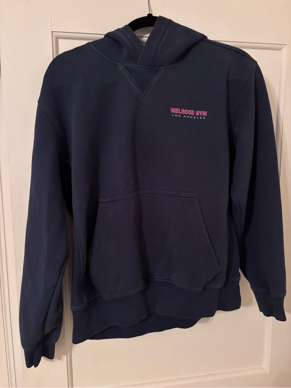 Abercrombie & Fitch Navy Crewneck Hoodie with Red Logo